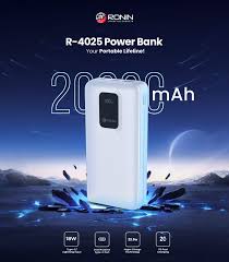 Ronin R-4025 | 20000mAh 22.5W Hyper Charge Power Bank – Type-C & Lightning Output