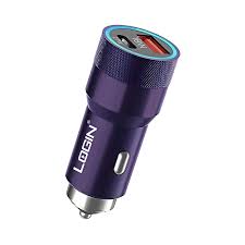 Login L-601 45W Car Charger – Dual USB Fast Charging Adapter with Overcharge Protection