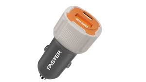 FASTER Nano-X2 Car Charger – 20W PD + QC 3.0 Fast Charger with High-Speed Cable